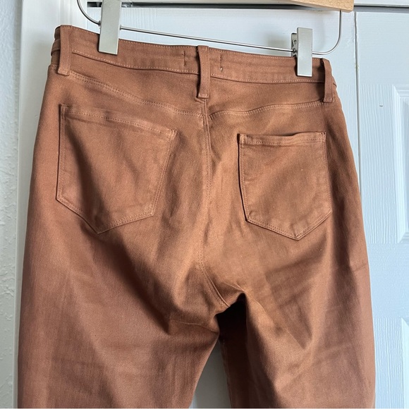 L’AGENCE Kendra High Rise Cropped Flare Java Coated Jeans Sz 27 - Picture 10 of 12